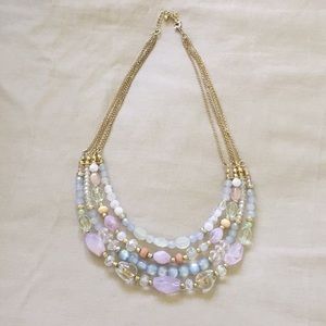 New Beautiful Light Blue, Purple, & Gold Necklace